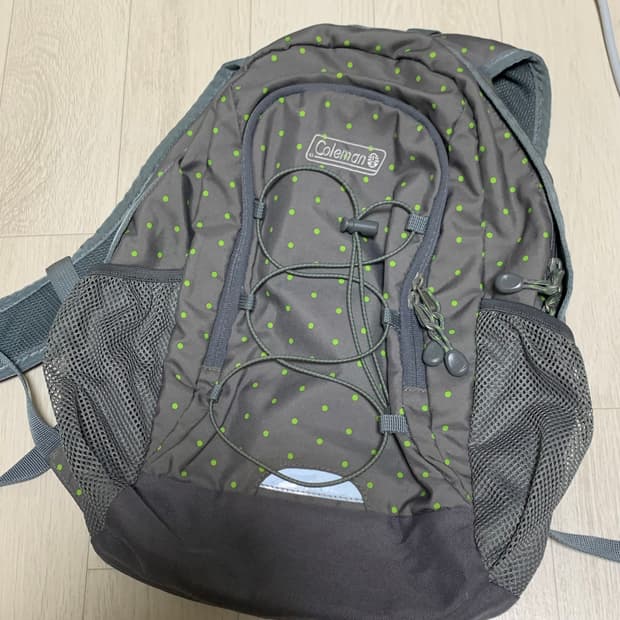 콜맨 초록 도트 백팩 | 가방 일본 빈티지 하구미 모리걸 카메 마루