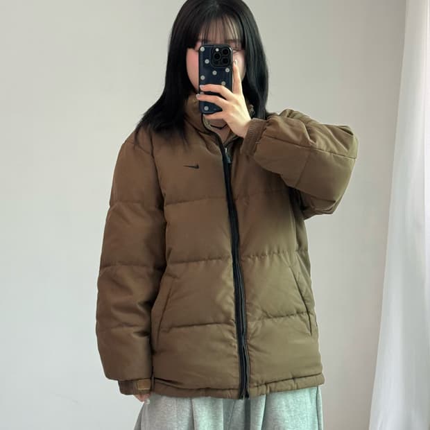나이키 브라운 오리털 패딩