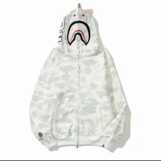 구해요 베이프 샤크카모 화이트 후드집업