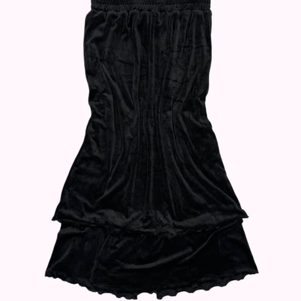 black velvet layered skirt