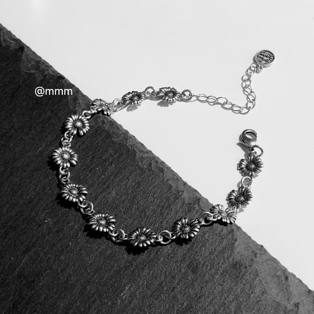 (Unisex) 크롬 데이지 체인 팔찌