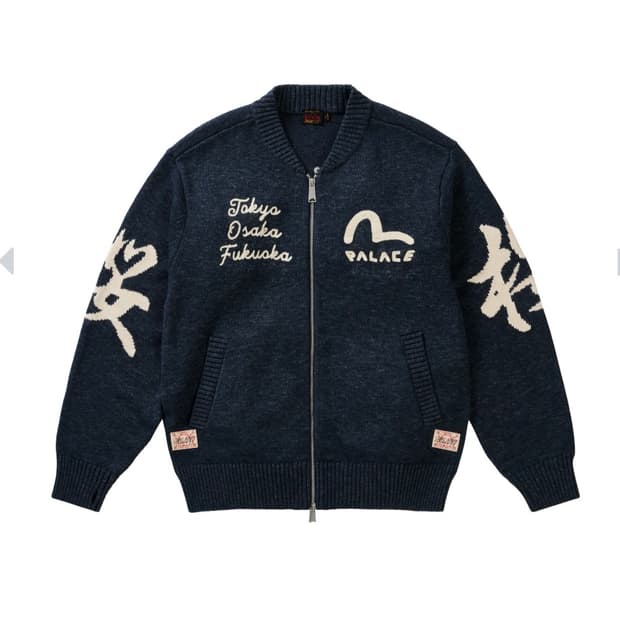 Palace x Evisu 콜라보 집업니트