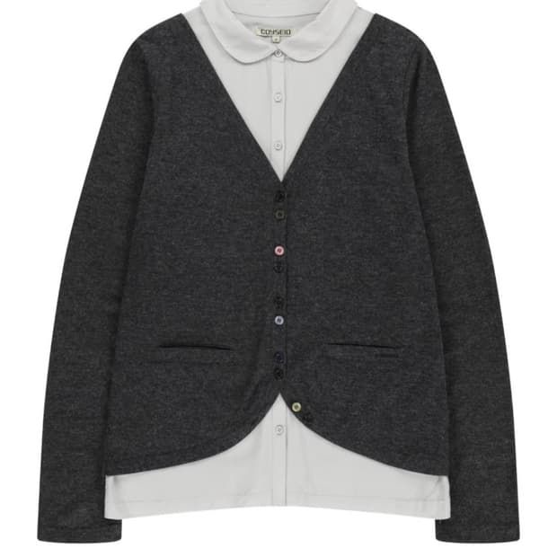 구해요))코이세이오 레이어드 셔츠 가디건 다크그레이2사이즈 구해요