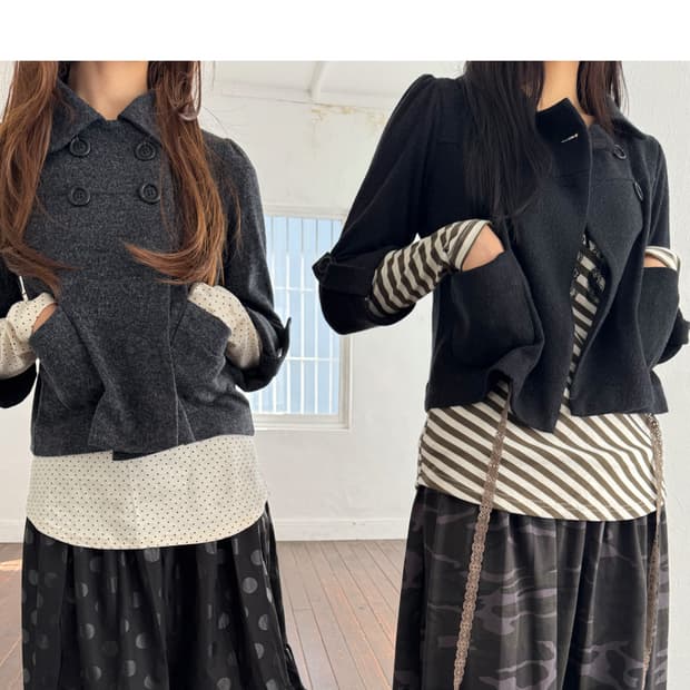 (교환)인앤양인하모니 포포 가디건 블랙컬러 