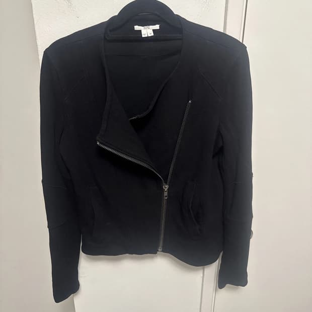 헬무트 랭 비대칭 집업 모토 자켓