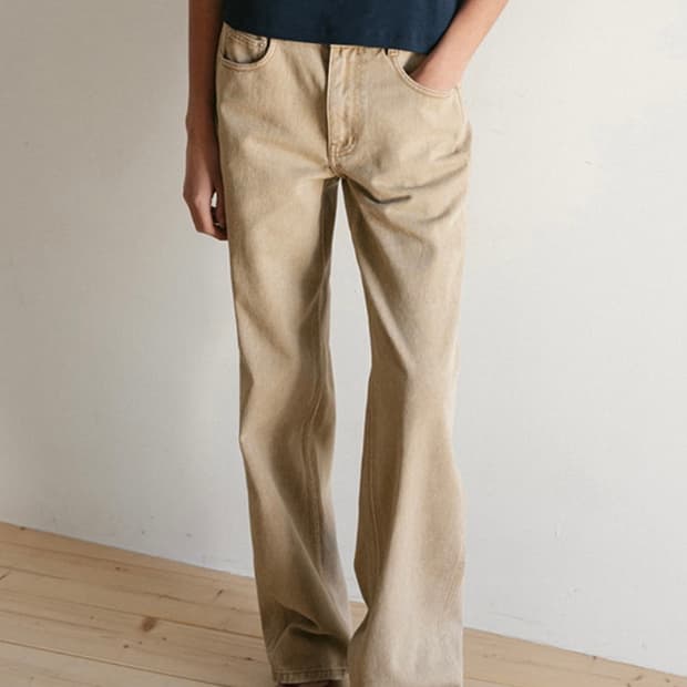 (새상품) 앤유 나이보더 워싱 베이지 44 데님팬츠 / 지나정 픽