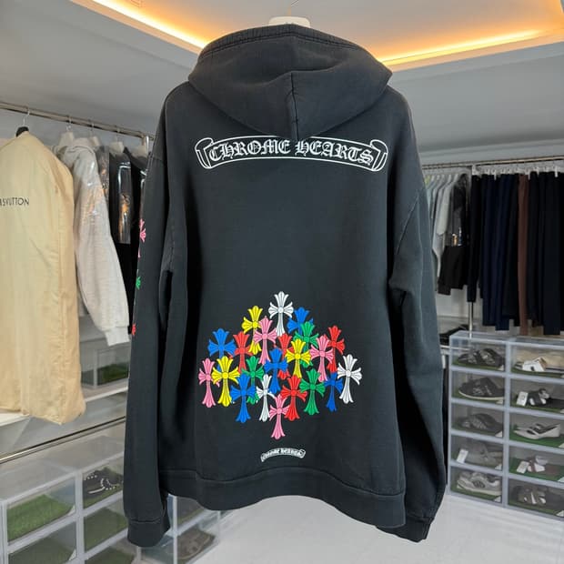 [리오브] 크롬하츠 멀티 컬러 크로스 후드집업