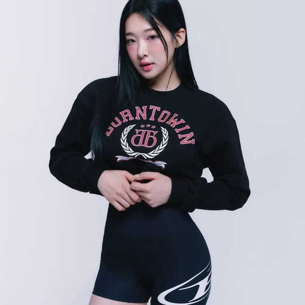 본투윈 크롭 맨투맨