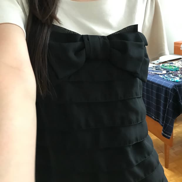 vintage ribbon frill one-piece