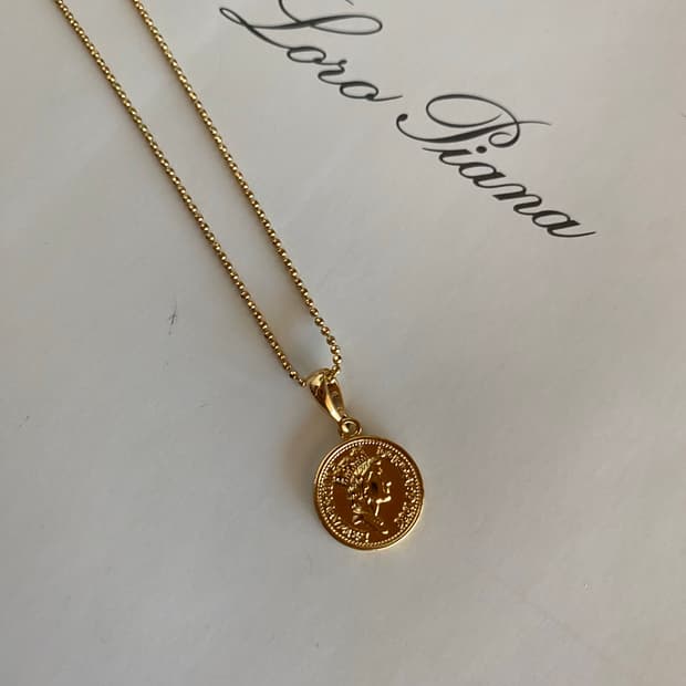 빈티지 금장 코인 팬던트 목걸이 엘리자베스