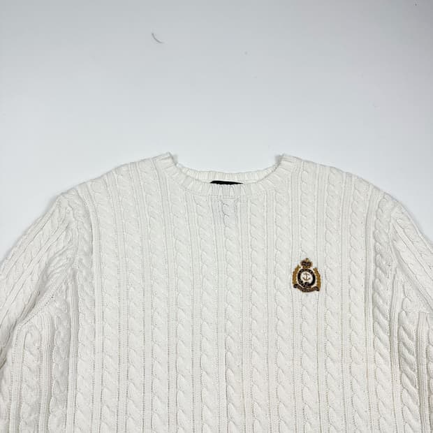 폴로 랄프로렌 RL 화이트 케이블 니트 (L 여성추천)