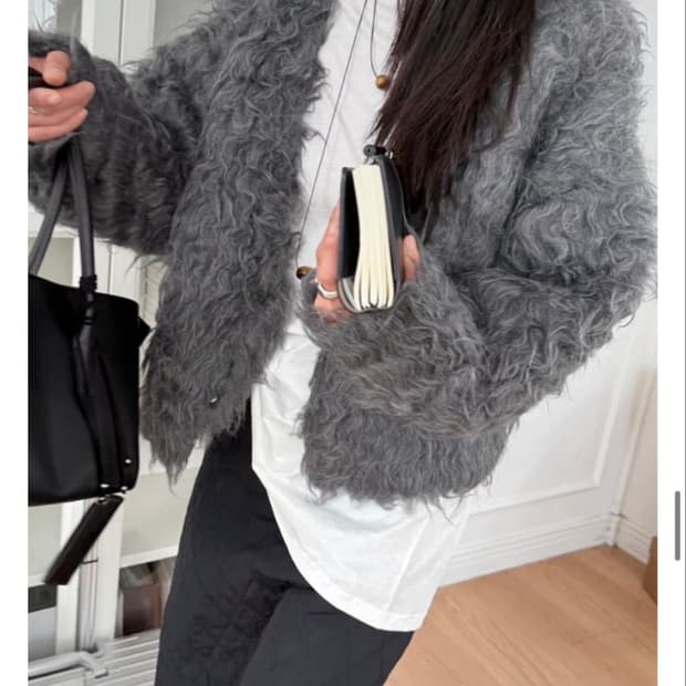 새상품) 런던플랏 브러쉬 가디건 그레이 