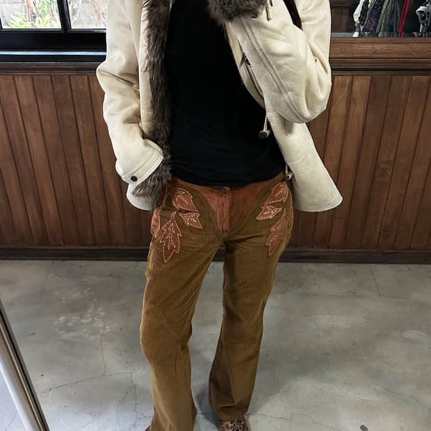 D&G leaf corduroy pants