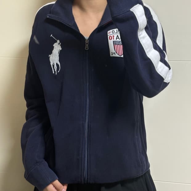 폴로 랄프로렌 빅포니 성조기 usa자수 네이비 후드집업 