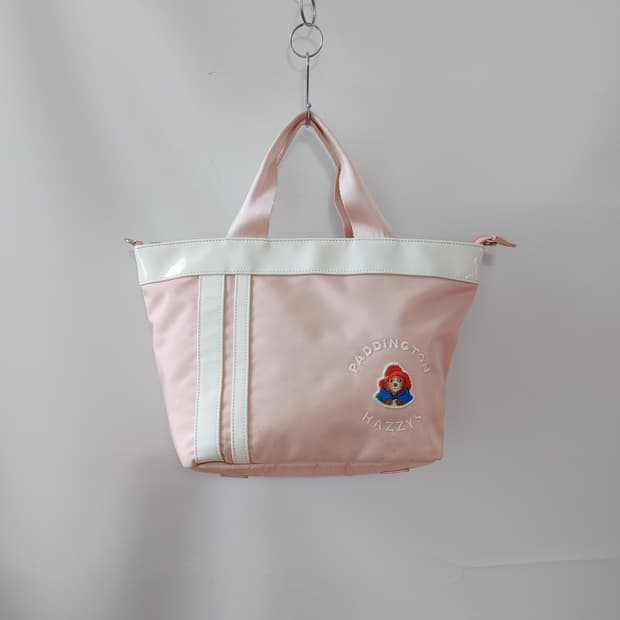HAZZYS GOLF 헤지스골프 연핑크 나일론 만두(토트)백
