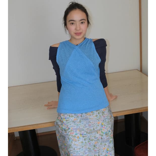 pesto section midi skirt - sky village