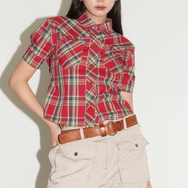 헤레틱 웨스턴 체크셔츠 레드