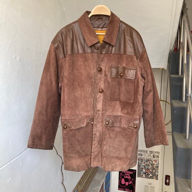 빈티지 스웨이드 가죽 자켓