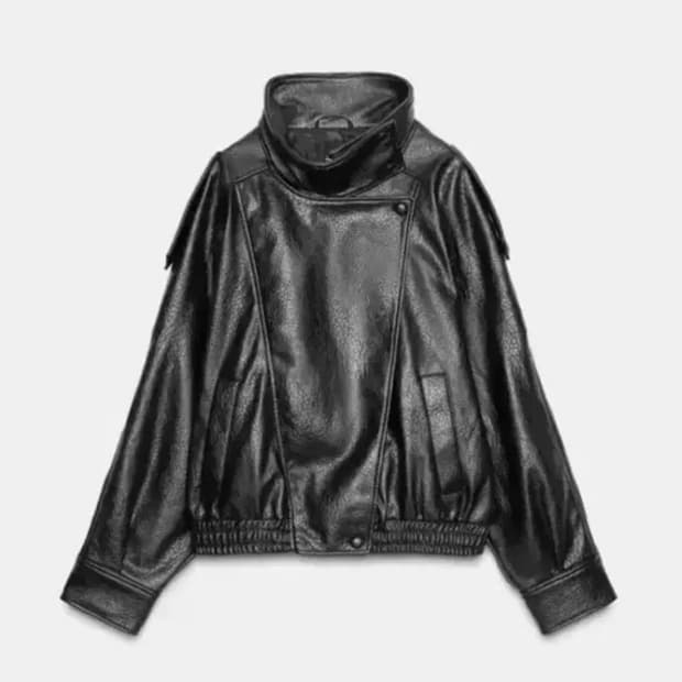  자라 페이크 레더자켓  s 