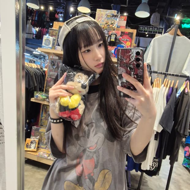 디즈니 클래식 미키 마우스 그래픽 빈티지 티셔츠