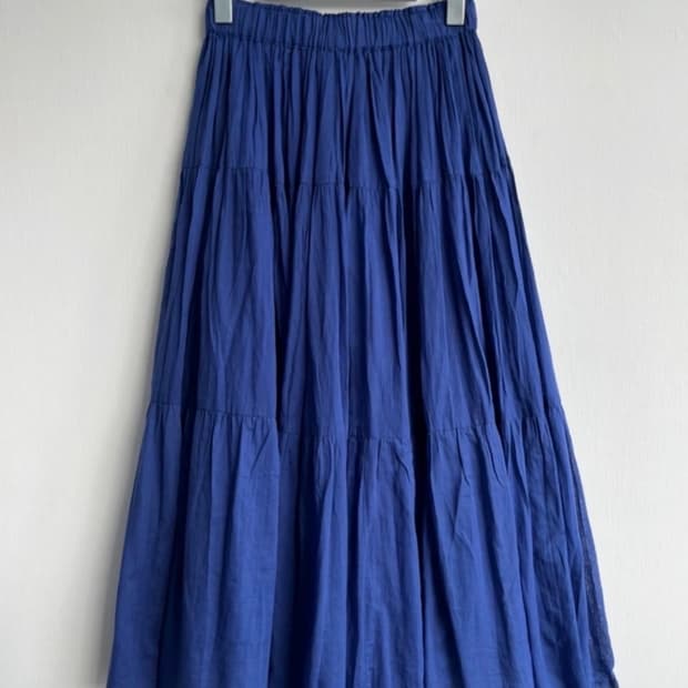 *SALE) 블루 주름 롱 스커트