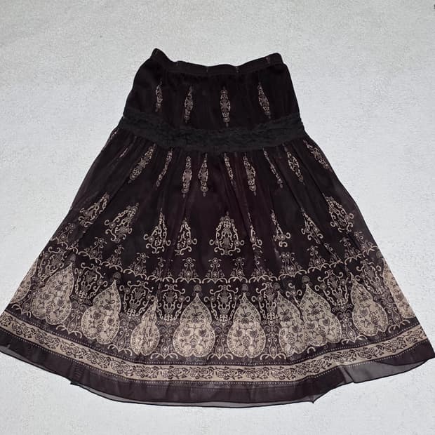 코디셋)일본빈티지 엔틱 페어리 모리걸 패턴 미디 스커트+나시세트