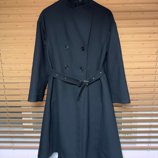 메종마르지엘라 하이넥 더블브레스티드 코트