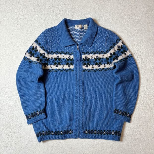 모리스 Maurices 셰틀랜드 울 풀집 스웨터 가디건 PN7322