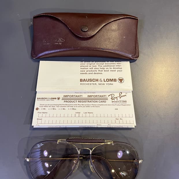 80–90년대 레이밴 바슈롬 레더 아웃도어스맨(미국제)