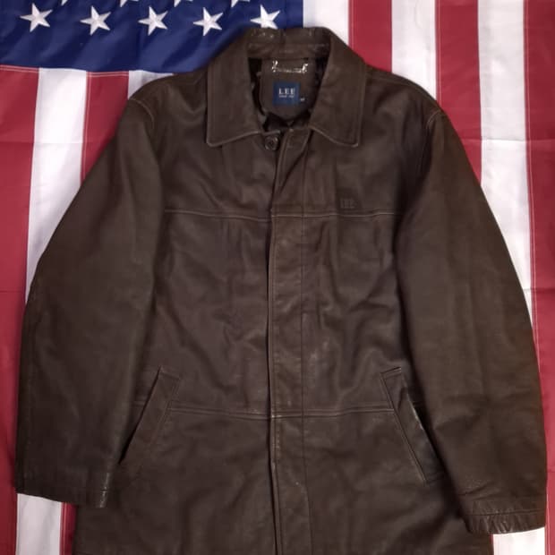 오리지날 90's Lee 리 리얼레더 브라운 자켓 ㅣ7