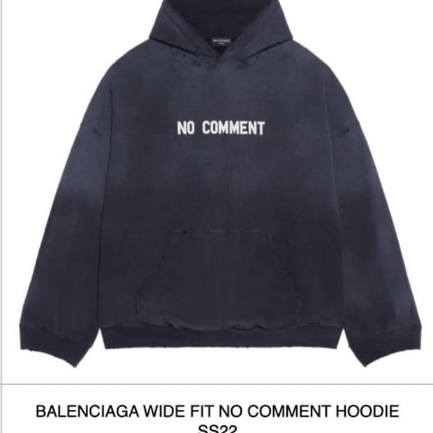 [2] 발렌시아가 22SS 노코멘트 후디 네이비
