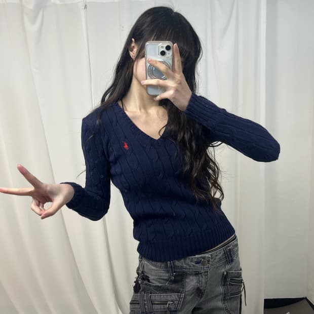 Polo Navy Cable Knit