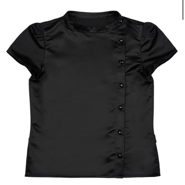 Kanari 숏 슬리브 퍼프 셔츠 블랙