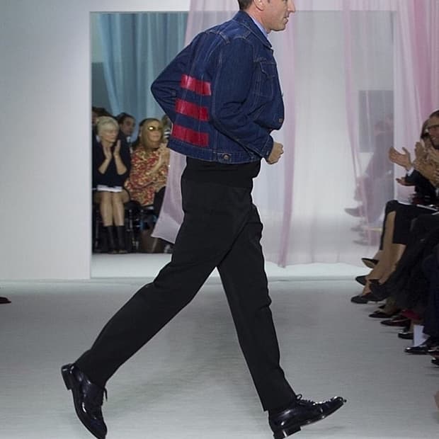 [L] 헬무트랭 리에디션 1997 레드 스트라이프 데님 자켓