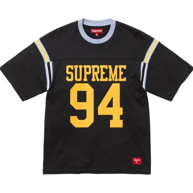 25SS 슈프림 스플릿 숏슬리브 풋볼 탑 블랙 Supreme Split