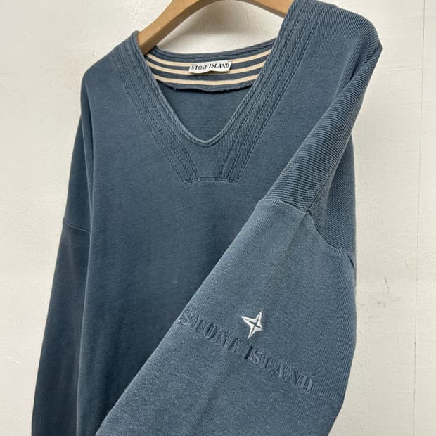 00s 스톤아일랜드 빈티지 브이넥 롱슬리브