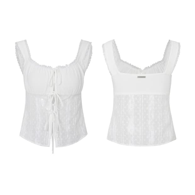 페인오어플레져 PURITY LACE TOP white