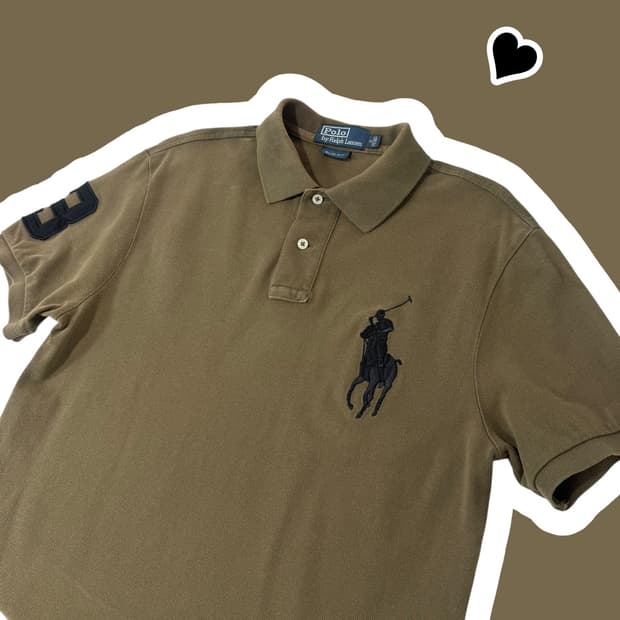 희소템 폴로 랄프로렌 빅포니 카키 반팔카라티