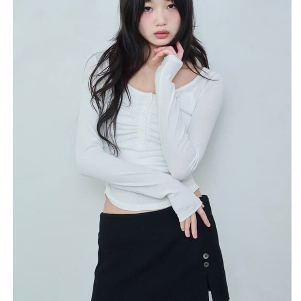 (새상품) 레이즈미야 셔링탑 화이트(s)
