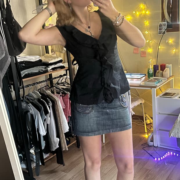 M 이탈리아 빈티지 갸루 블라우스 