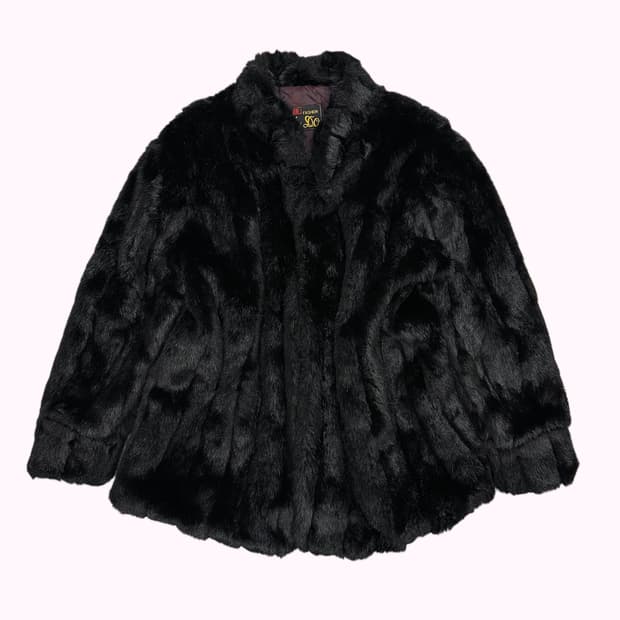 black stripe fur jacket