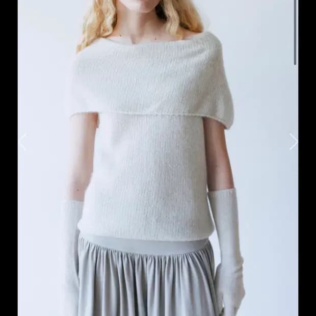 모노하 케이프 레이어드 오프숄더 슬리브리스