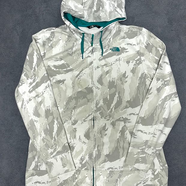 노스페이스 후드집업 화이트 패턴