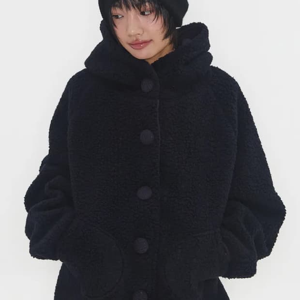 익스파이어드걸 Sherpa Cloud Jacket Navy 뽀글이