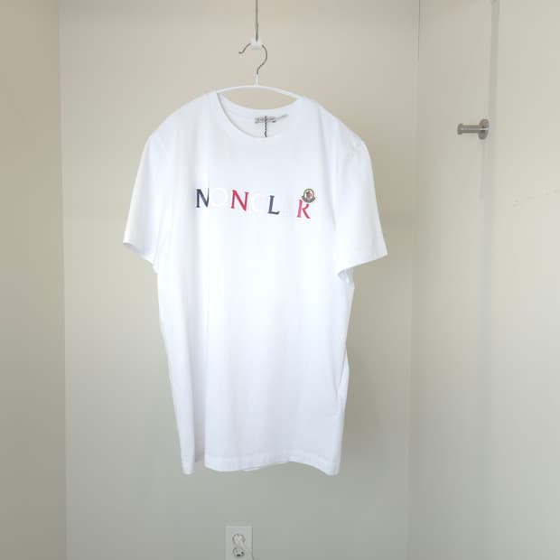 [중고/정품] 몽클레어 로고 프린트 반팔 티셔츠