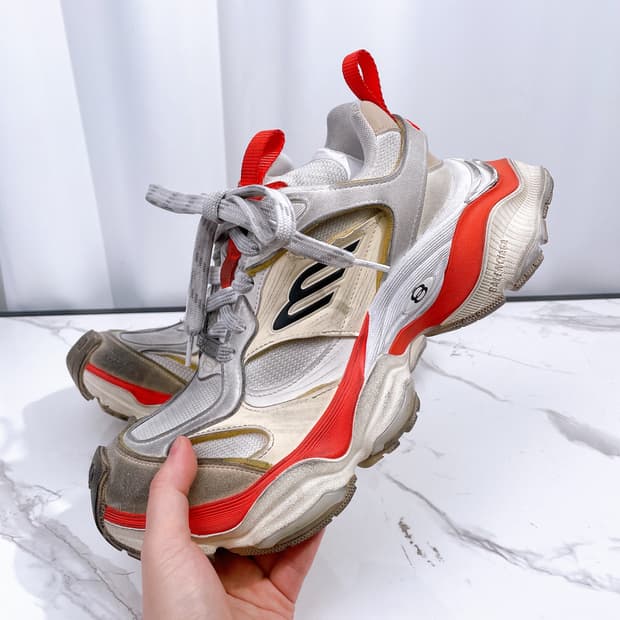 (정품/새상품) 발렌시아가 카고 스니커즈 그레이 레드