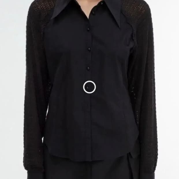 김미더영 셔츠 블라우스 블랙 새상품급 판매