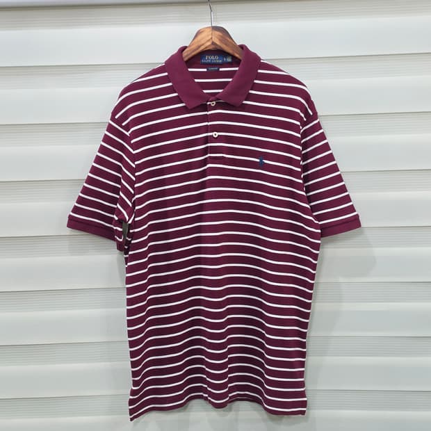 폴로 랄프로렌 스트라이프 반팔 카라티- L