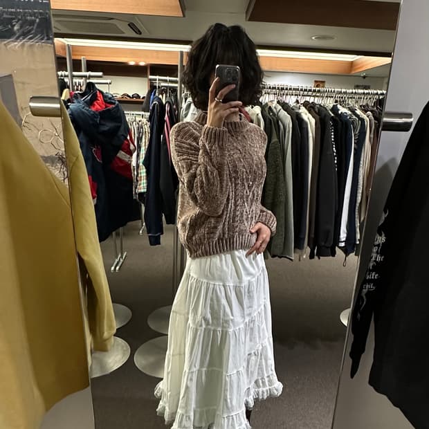 M)INGNI 빈티지 여성 케이블 니트 스웨터