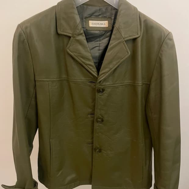 올리브 리얼레더자켓 소가죽 